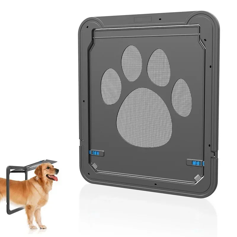 Lockable Magnetic Pet Door - Safe & Easy Install with Stylish Pattern for Dogs & Cats - Image 5