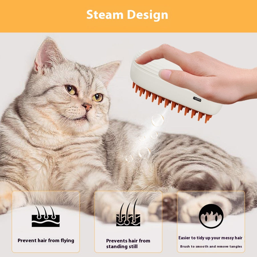 USB Rechargeable Pet Grooming Massage Comb with Steam Brush & Spray - Image 6
